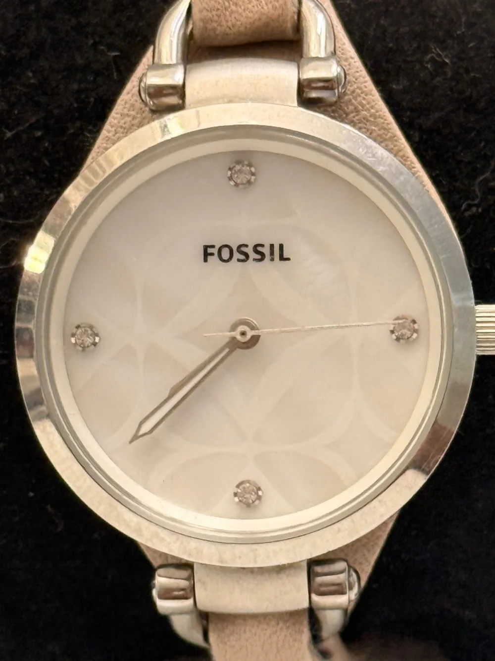 Fossil Light Pink Leather And Stainless Steel Wrist Watch #10